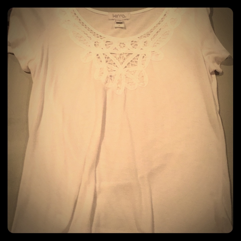 White summer blouse with detailing